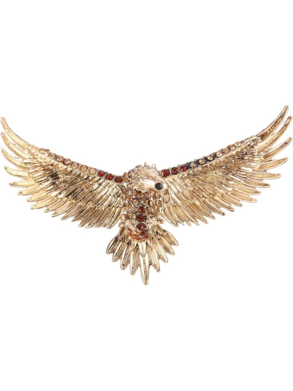 Vintage Style Flying Eagle Bird Brooch with Austrian Crystals - Elegant Jewelry
